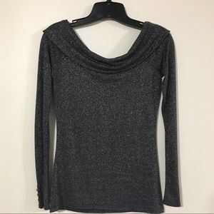 White House Black Market Charcoal Blouse